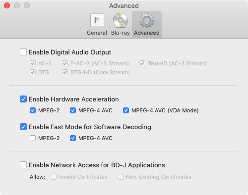 Macgo Mac Blu-ray Player Pro 3.3 : Advanced Settings