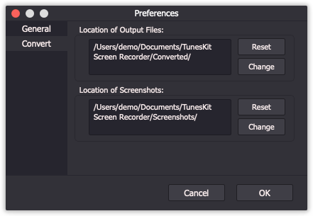 TunesKit Screen Recorder 1.0 : Convert Options
