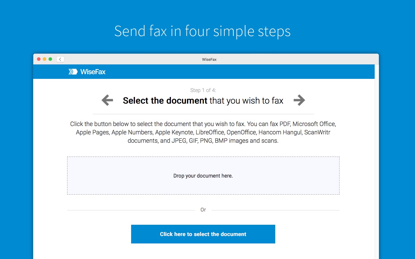 Send fax with WiseFax 2.1 : Main Window