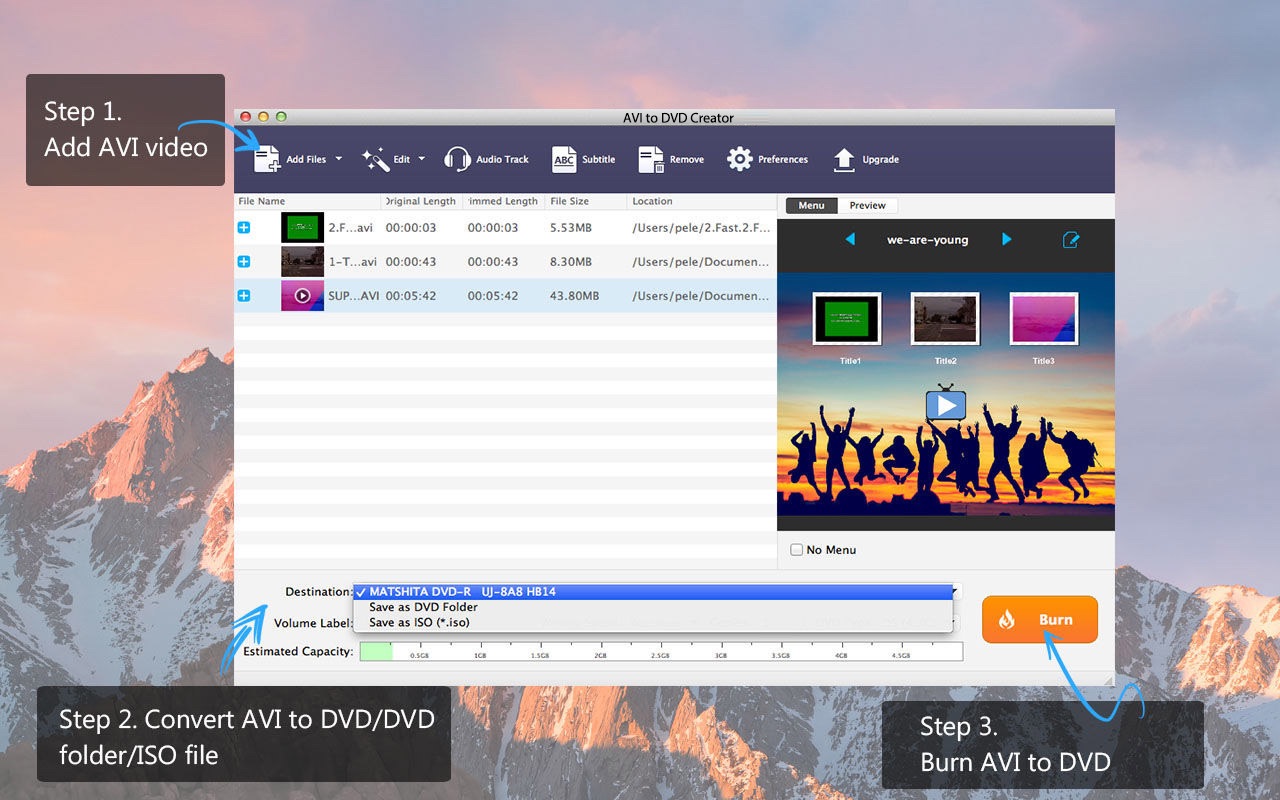 AVI to DVD Creator 5.3 : Main Window