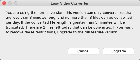 Easy Video-Converter 2.6 : Limits Window