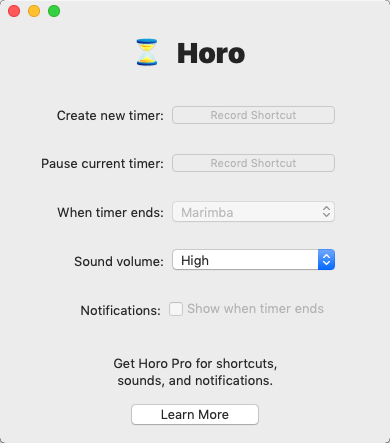 Horo 2.0 : General Preferences