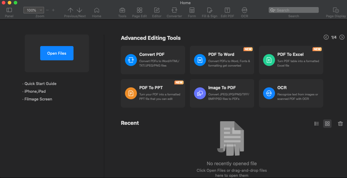 PDF Reader Pro Lite 2.7 : Main interface