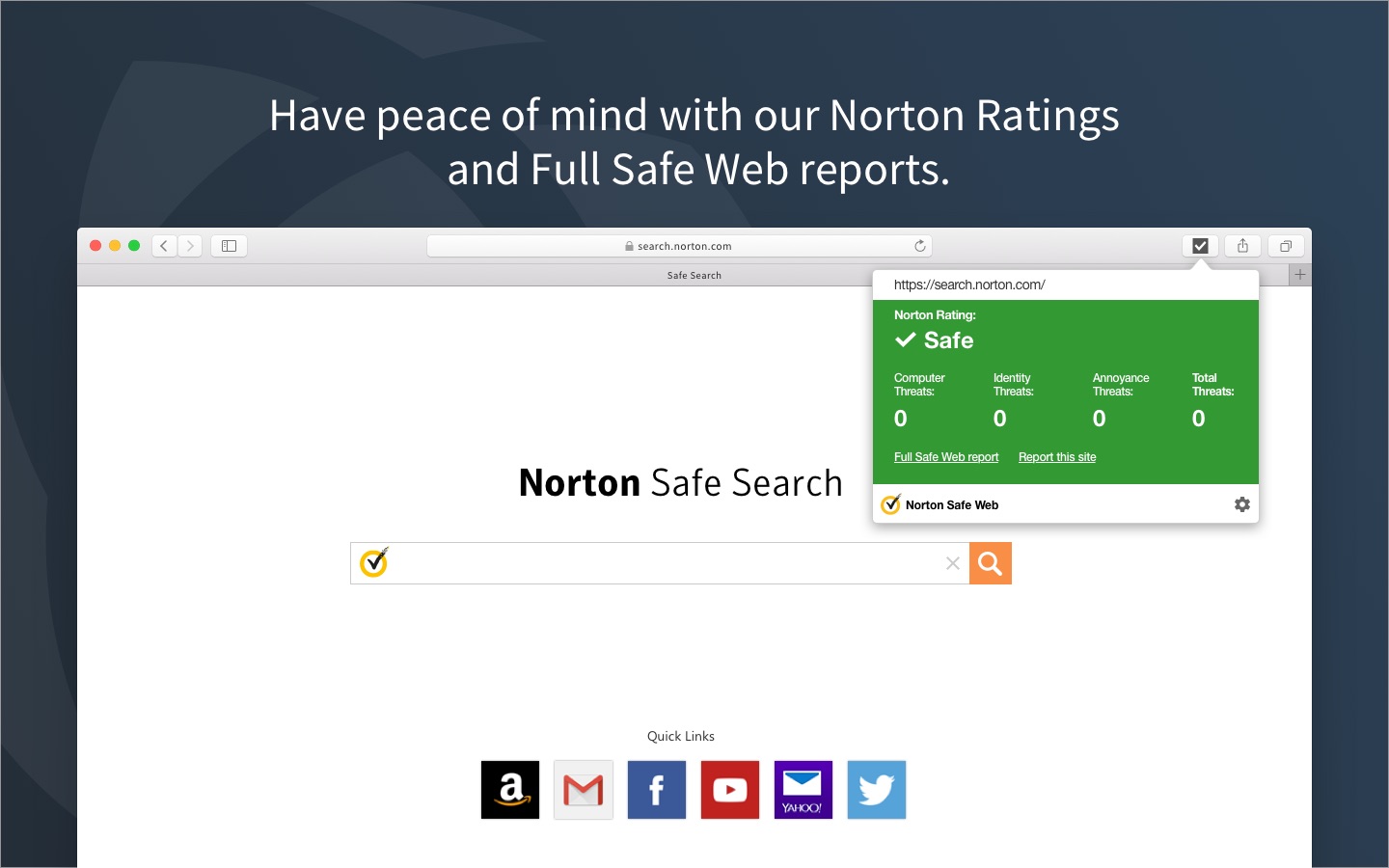 Norton Safe Web 1.1 : Main Window