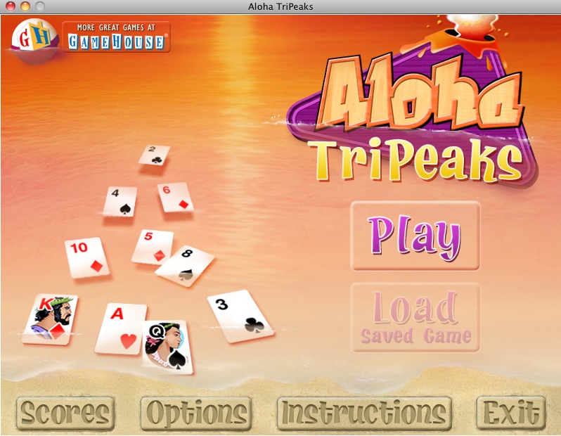 Aloha TriPeaks : Main menu