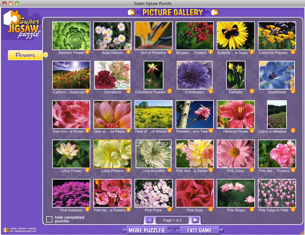 Super Jigsaw Flowers 1.2 : Picture gallery