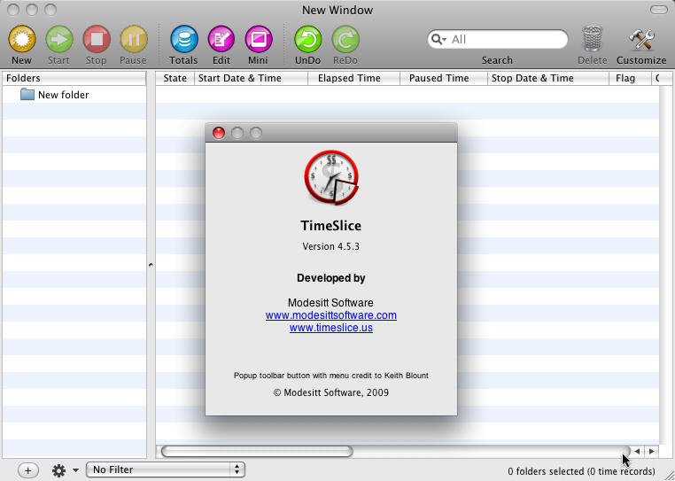 TimeSlice 4.5 : Main Window