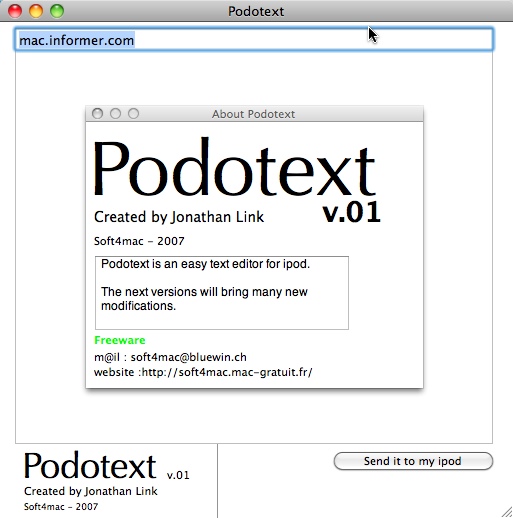Podotext 0.1 : Main window