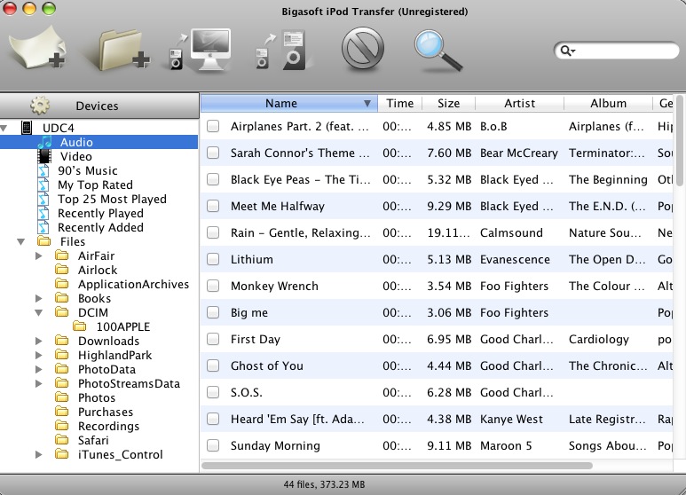 Bigasoft iPod Transfer 1.1 : Audio