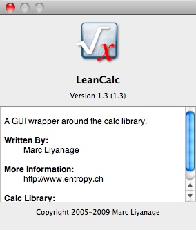 LeanCalc 1.3 : Main window