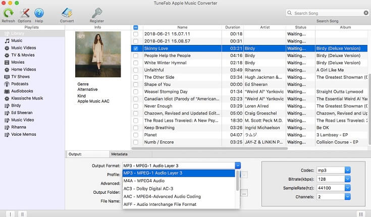 TuneFab Apple Music Converter for Mac 6.7 : Main Window