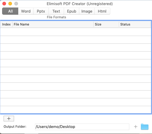 Elimisoft PDF Creator 1.0 : Main Window