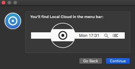 Local Cloud 1.4 : Menu bar