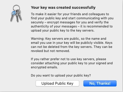 GPG Suite 2019.2 : Key Created