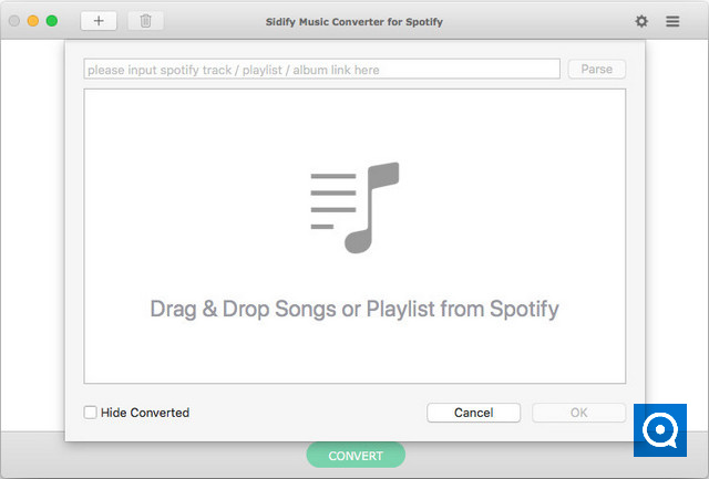 Sidify Music Converter for Spotify 1.4 : Add Spotify song, playlist or podcast to Sidify
