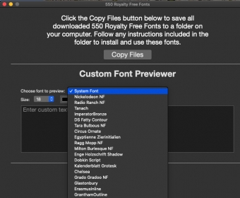 Font selector view
