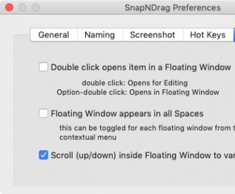 Floating Window Preferences