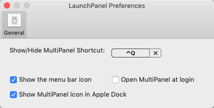 LaunchPanel 1.7 : General Preferences