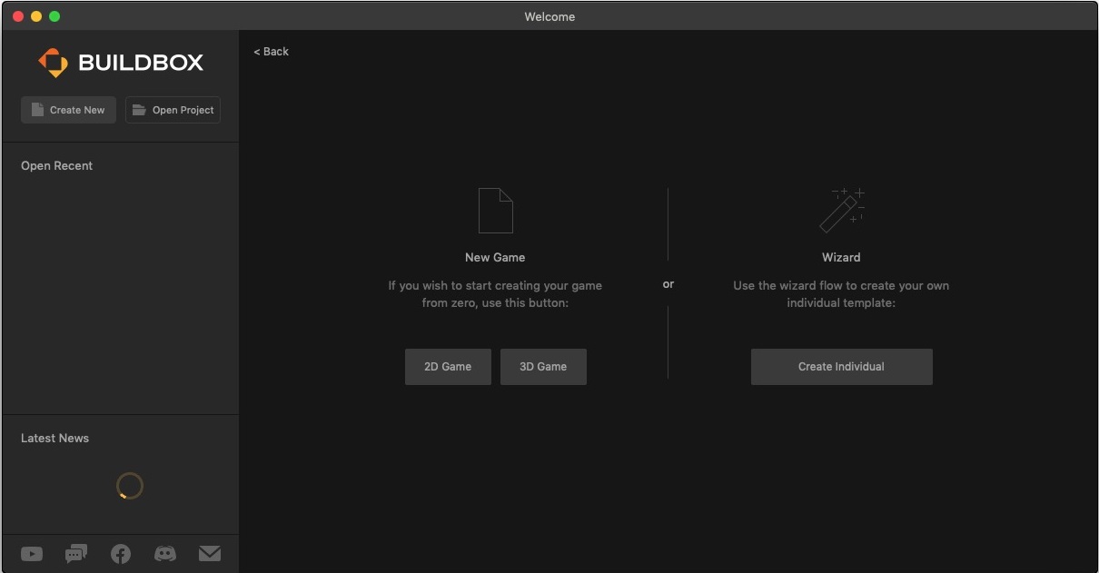 BuildBox 3.2 : Welcome Screen 