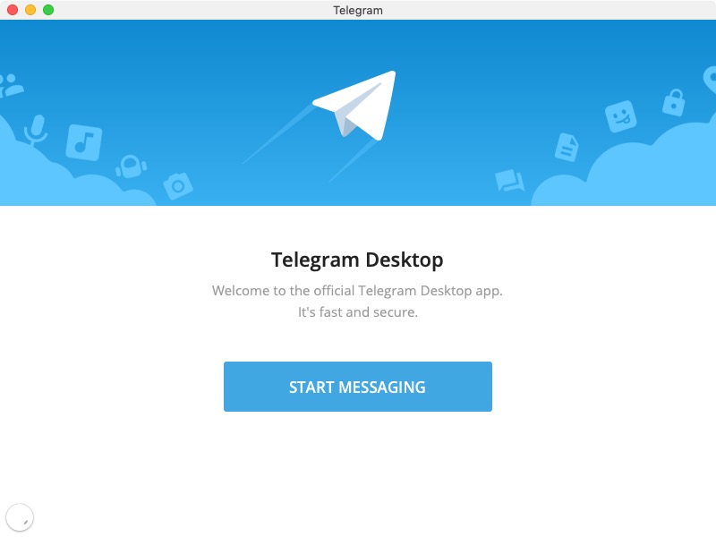Telegram Desktop 1.9 : Welcome Screen