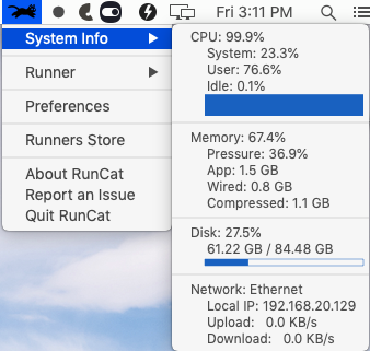 RunCat 7.0 : System Info