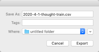 Thought Train 1.3 : Export Options