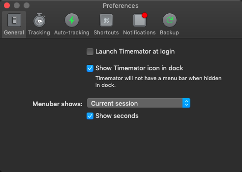 Timemator 2.2 : General Preferences
