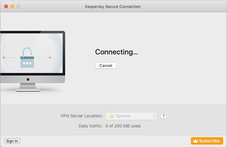 Kaspersky Secure Connection 2.4 : Connecting