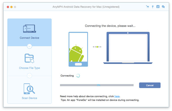 AnyMP4 Android Data Recovery for Mac 2.0 : Main Window