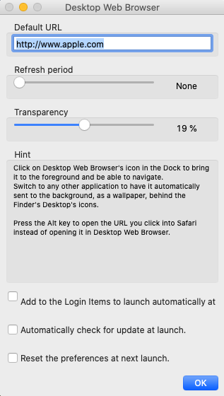 Desktop Web Browser 8.0 : Main interface