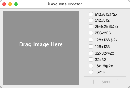 iLove Icns Creator 2.1 : Main Window