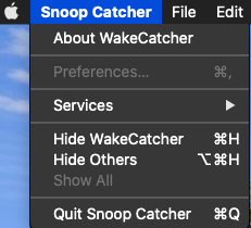Snoop Catcher 2.0 : Main menu view