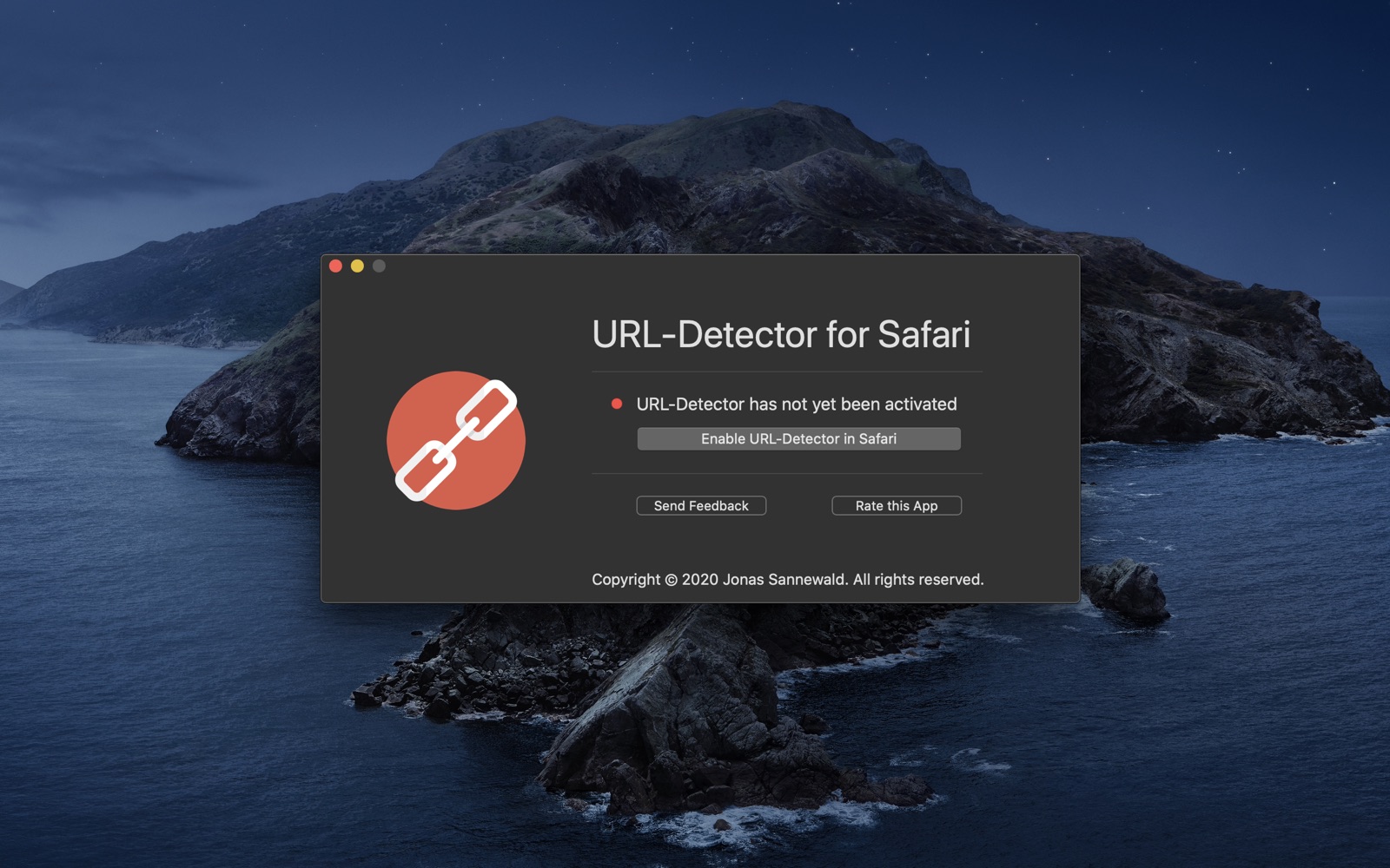 URL-Detector for Safari 1.0 : Main Window