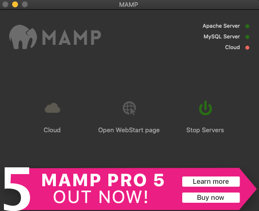 MAMP 5.7 : Main interface