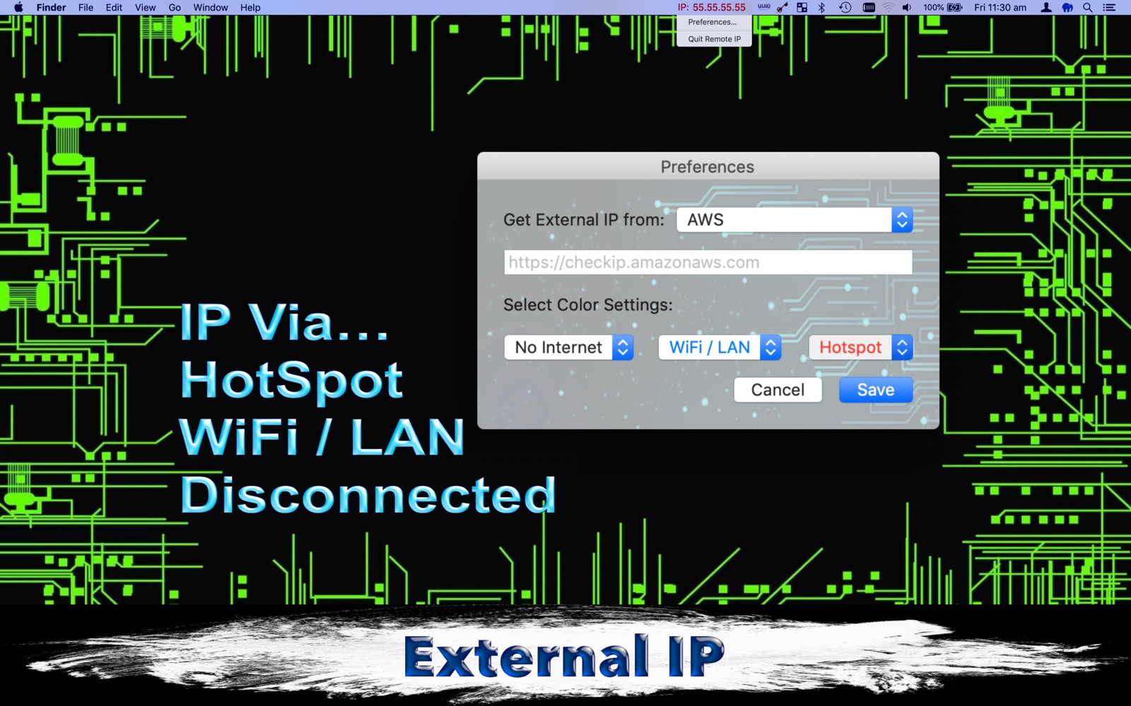 an External IP 1.0 : Main Window