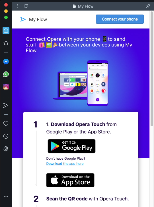 Opera Developer 72.0 : Flow screen