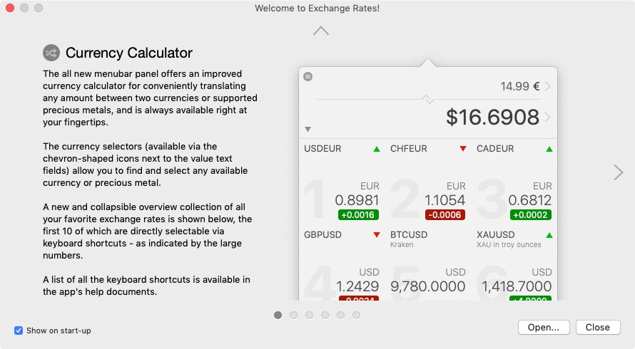 Exchange Rates 3.2 : Welcome Screen