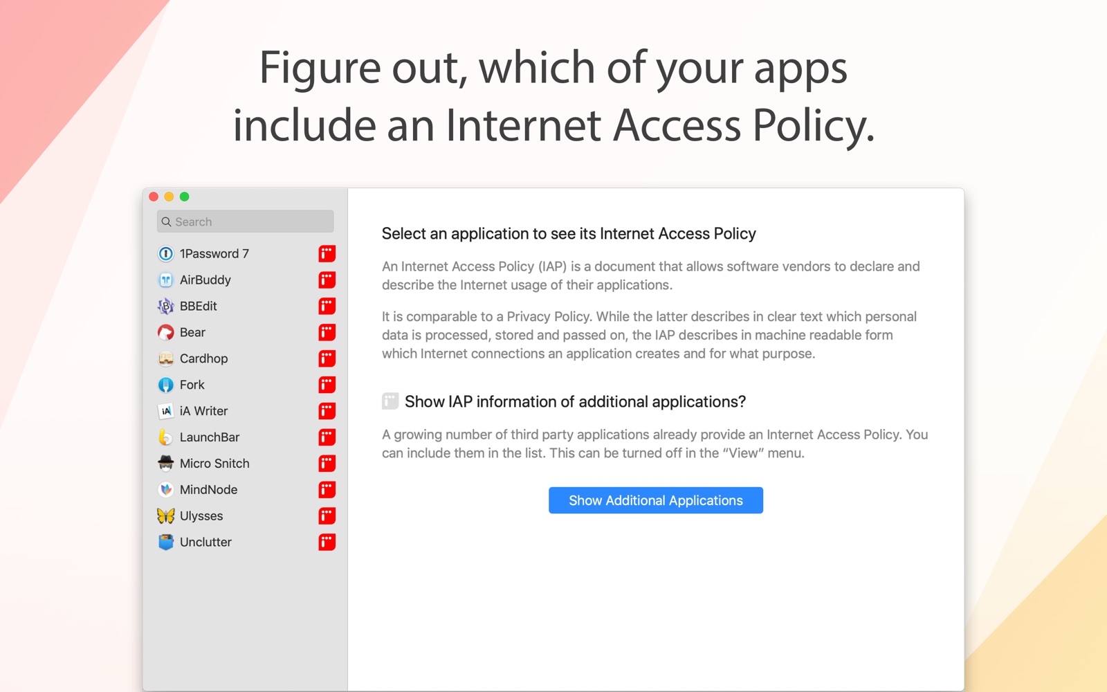 Internet Access Policy Viewer 1.0 : Main Window