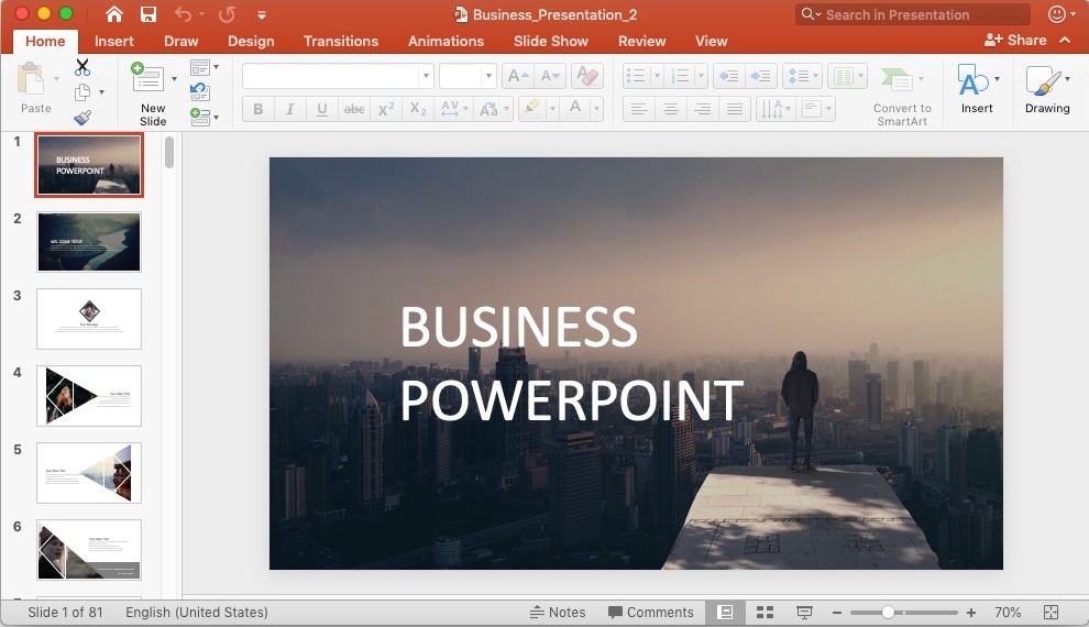 Microsoft PowerPoint 16.3 : Main Screen 