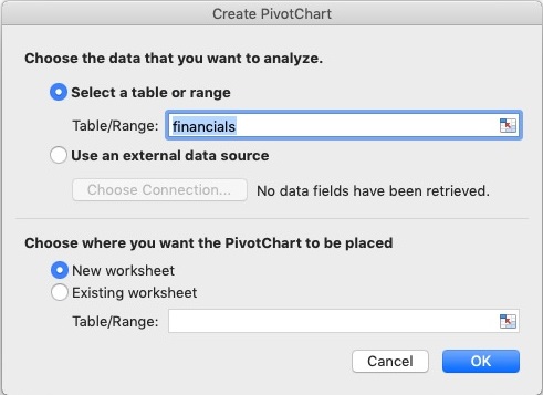Microsoft Excel 16.3 : Create Pivot Table