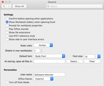 excel for mac 16.9