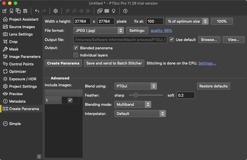 PTGui Pro 11.2 : Create Panorama