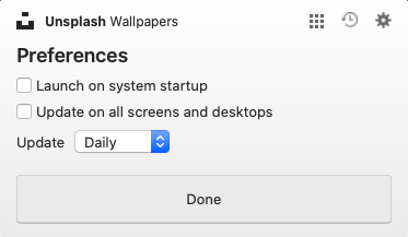 Unsplash Wallpapers 1.4 : Preferences screen