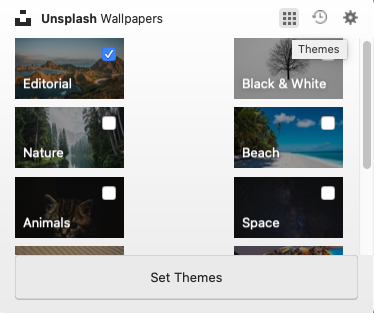 Unsplash Wallpapers 1.4 : Themes screen