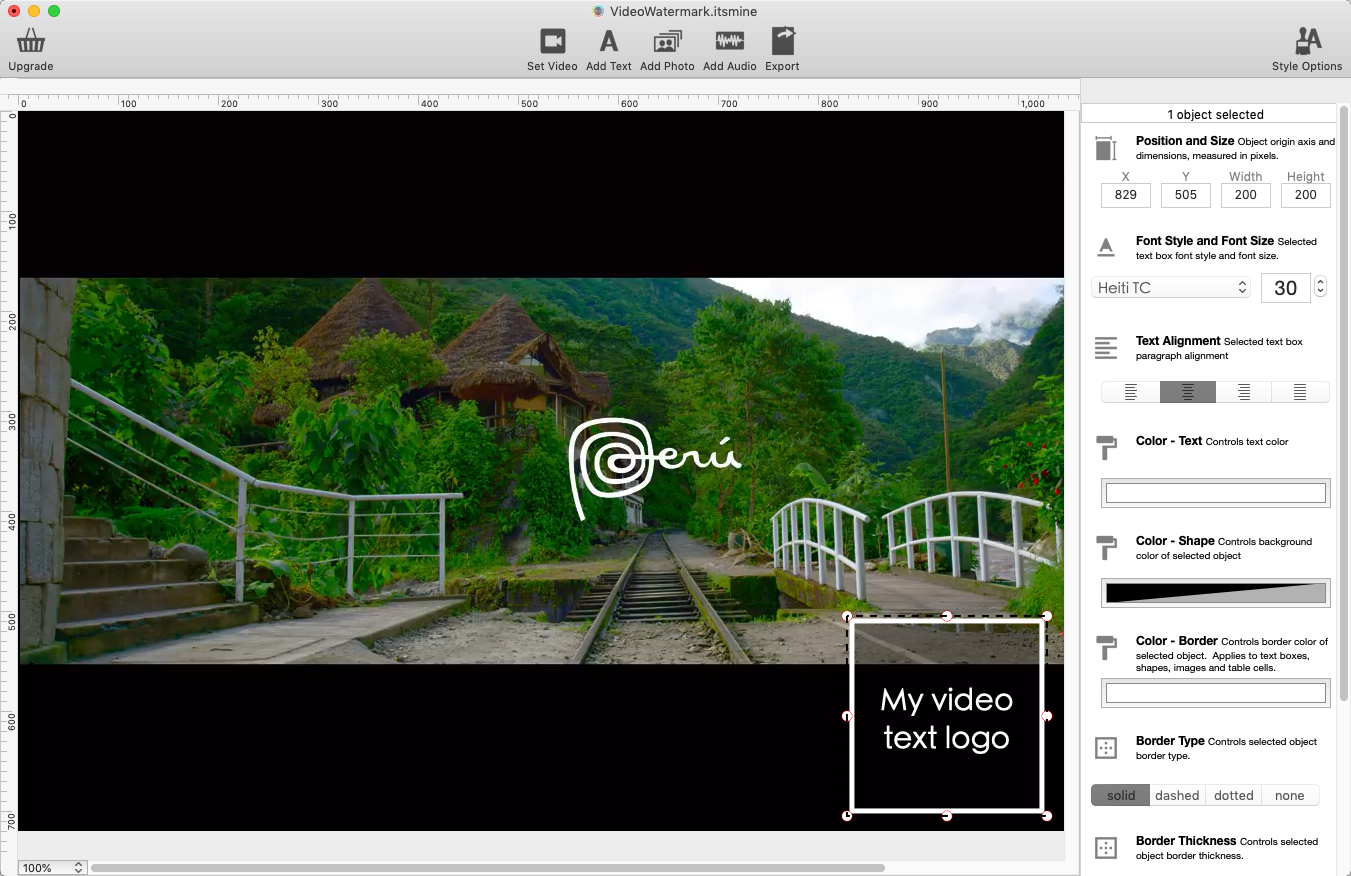 itsMine Video Watermark Maker 2.6 : Add Text Window