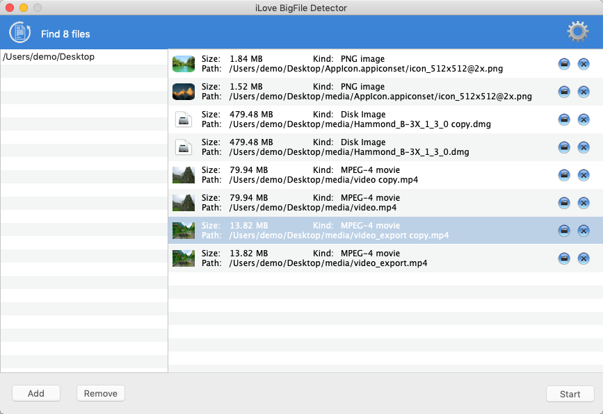 iLove BigFile Detector 2.1 : Find Files Window