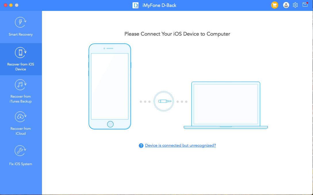iMyfone D-Back 8.0 : iOS device tab