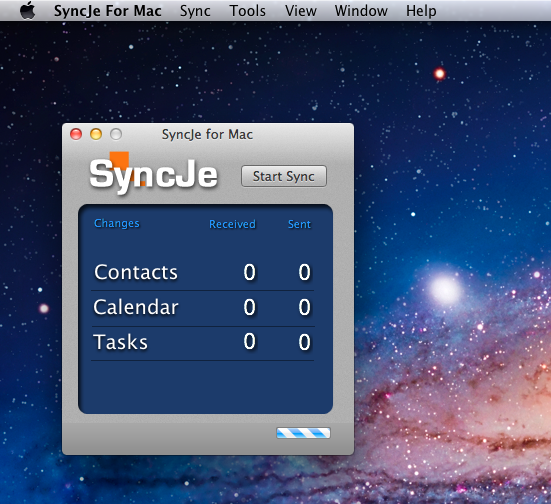 SyncJeMac 1.0 : Main window