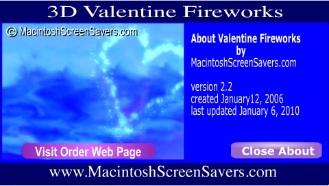 Valentine Fireworks Demo 2.2 : Main window