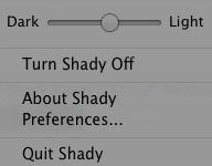 Shady : Menu